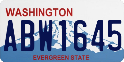WA license plate ABW1645