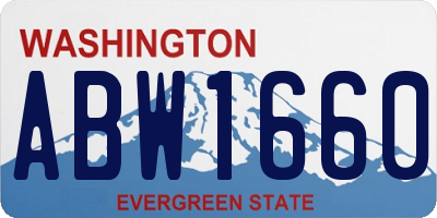 WA license plate ABW1660