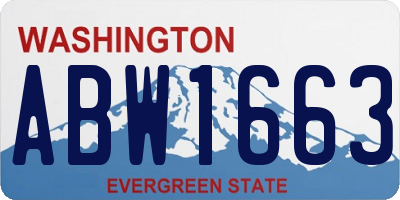 WA license plate ABW1663