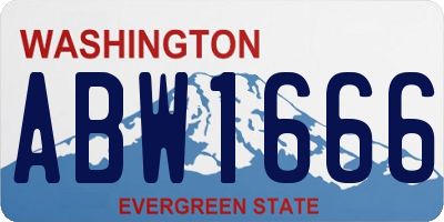 WA license plate ABW1666