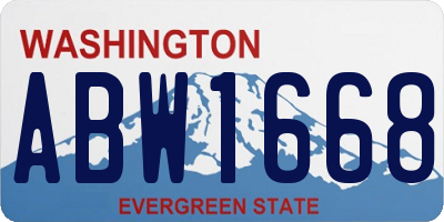 WA license plate ABW1668