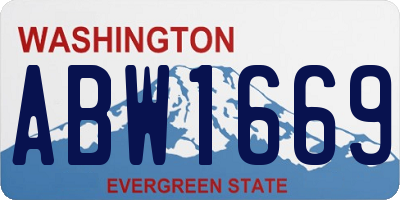 WA license plate ABW1669