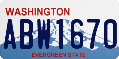 WA license plate ABW1670