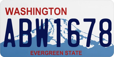 WA license plate ABW1678