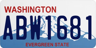 WA license plate ABW1681