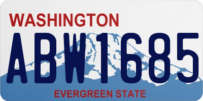 WA license plate ABW1685