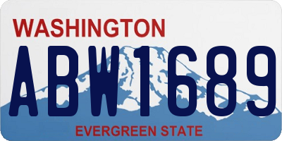 WA license plate ABW1689