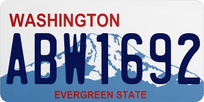 WA license plate ABW1692