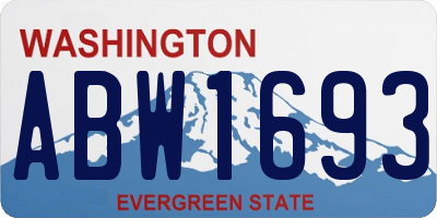 WA license plate ABW1693