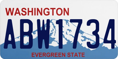 WA license plate ABW1734