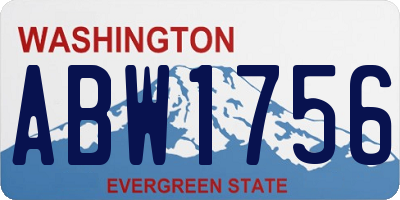 WA license plate ABW1756