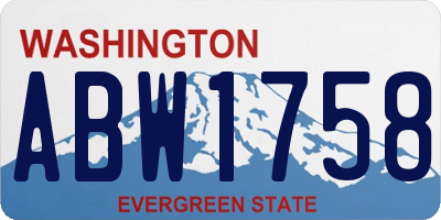 WA license plate ABW1758