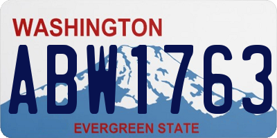 WA license plate ABW1763