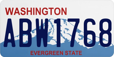 WA license plate ABW1768