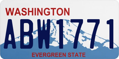 WA license plate ABW1771