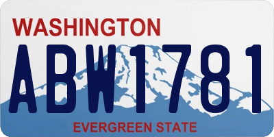 WA license plate ABW1781