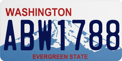 WA license plate ABW1788