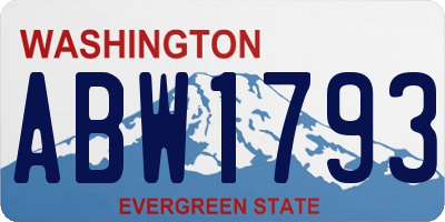 WA license plate ABW1793