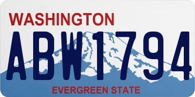 WA license plate ABW1794