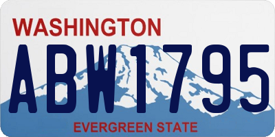 WA license plate ABW1795