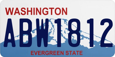WA license plate ABW1812