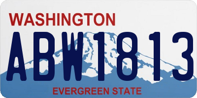 WA license plate ABW1813