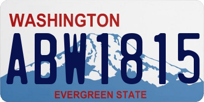 WA license plate ABW1815