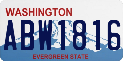WA license plate ABW1816