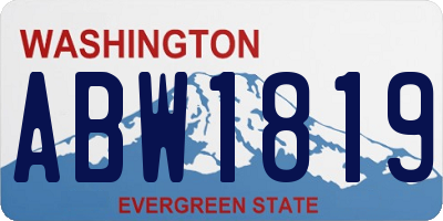 WA license plate ABW1819
