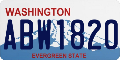 WA license plate ABW1820