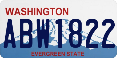 WA license plate ABW1822