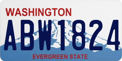 WA license plate ABW1824