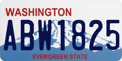 WA license plate ABW1825