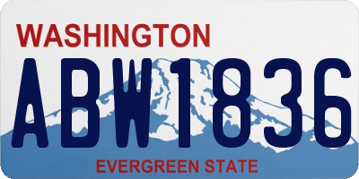 WA license plate ABW1836