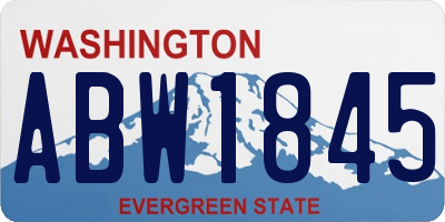 WA license plate ABW1845