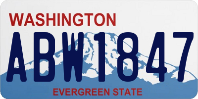 WA license plate ABW1847