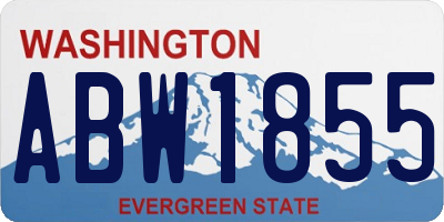 WA license plate ABW1855