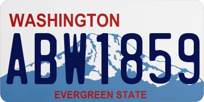 WA license plate ABW1859