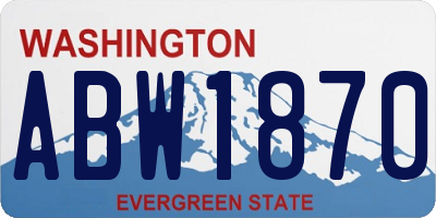 WA license plate ABW1870