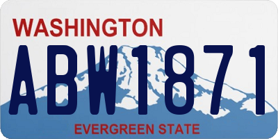 WA license plate ABW1871