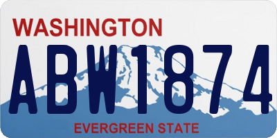 WA license plate ABW1874
