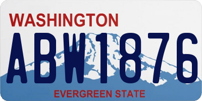 WA license plate ABW1876