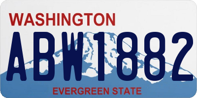 WA license plate ABW1882