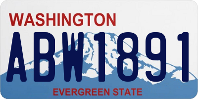 WA license plate ABW1891