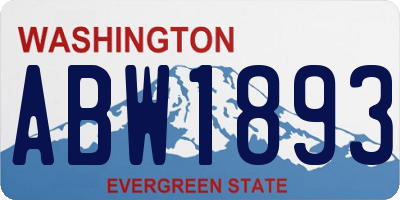 WA license plate ABW1893