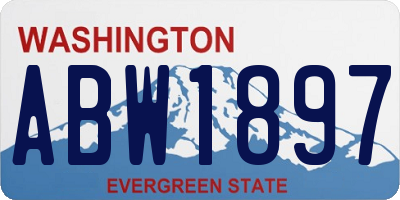 WA license plate ABW1897