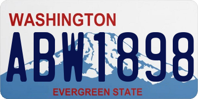 WA license plate ABW1898