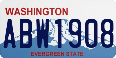 WA license plate ABW1908
