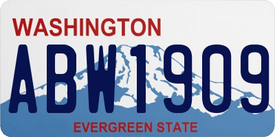 WA license plate ABW1909