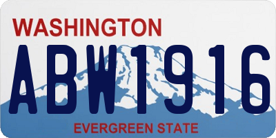WA license plate ABW1916